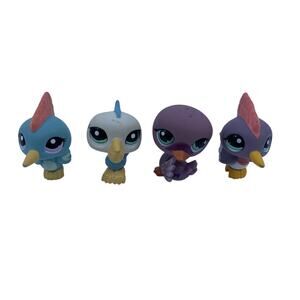 Littlest Pet Shop Bird Lot of 4 Figures Woodpecker, Swan, Pelican
